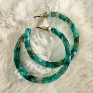 J Crew turquoise hoop earrings